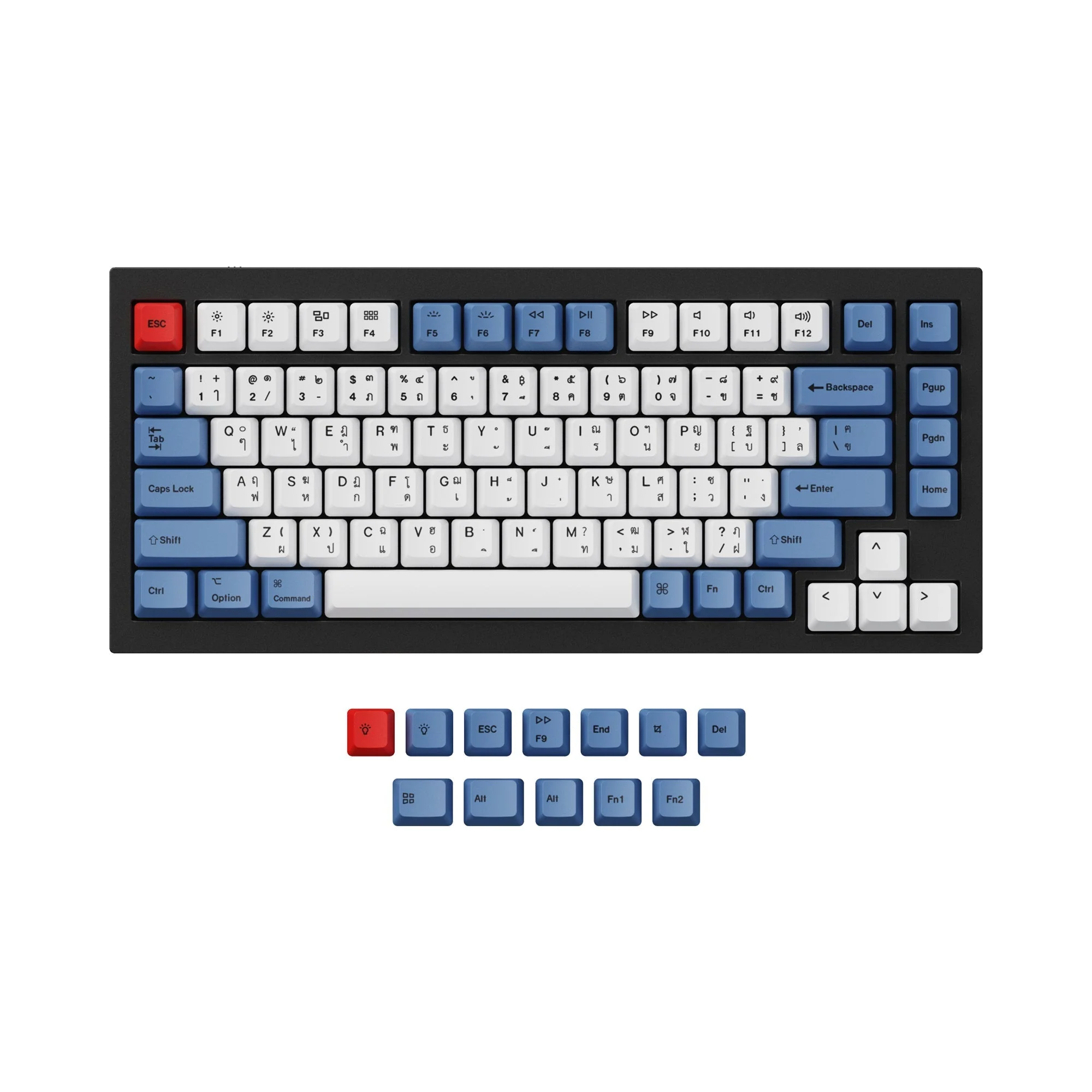 ISO & ANSI Q1 & Q2 & K2 OEM Dye-Sub PBT Keycap Set - Blue - Image 8