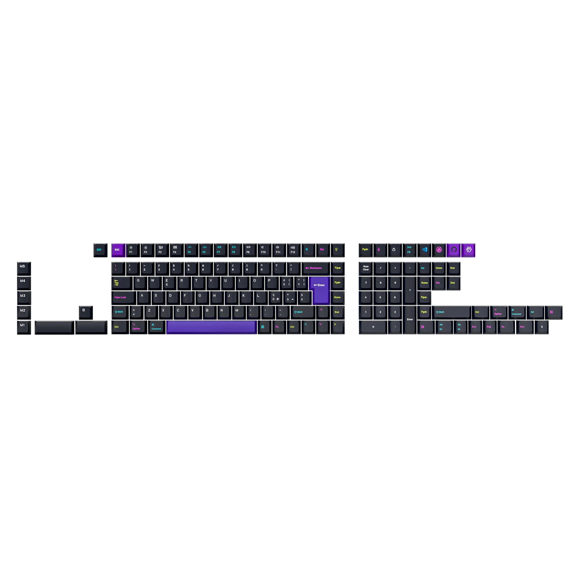 ISO Cherry Profile Dye-Sub PBT Full Set Keycap Set - Developer - Version 2 - Image 6