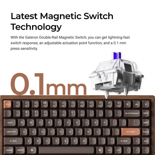 Keychron K2 HE Wireless Magnetic Switch Custom Keyboard - All-Wood Special Edition - Image 3