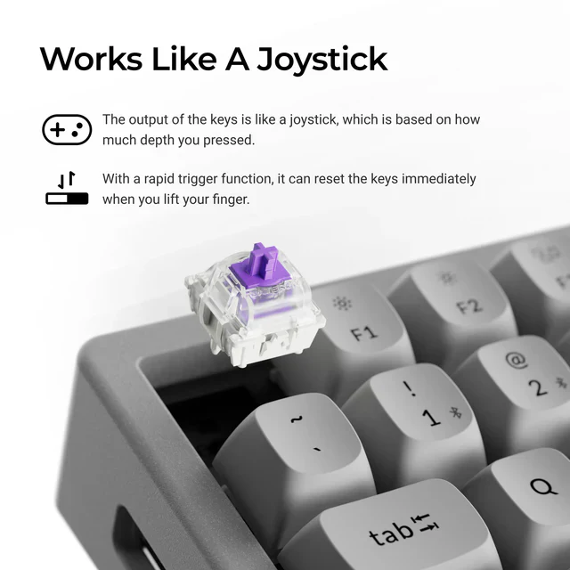 Keychron K2 HE Wireless Magnetic Switch Custom Keyboard - Concrete Edition (US ANSI Layout) - Image 4