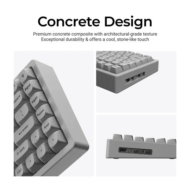 Keychron K2 HE Wireless Magnetic Switch Custom Keyboard - Concrete Edition (US ANSI Layout) - Image 6