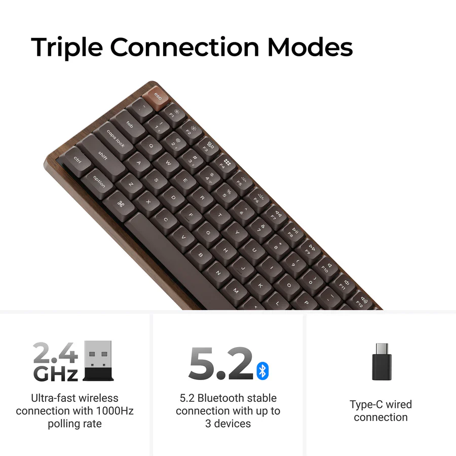 Keychron K3 Max QMK Wireless Custom Mechanical Keyboard - All-Wood Special Edition - Image 3