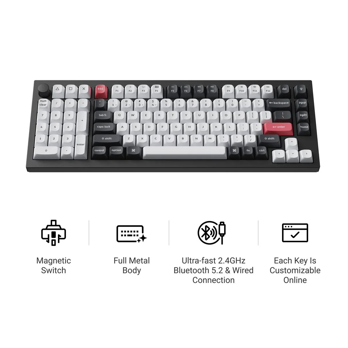 Keychron Q12 HE QMK Wireless Custom Keyboard (US ANSI Layout) - Image 5