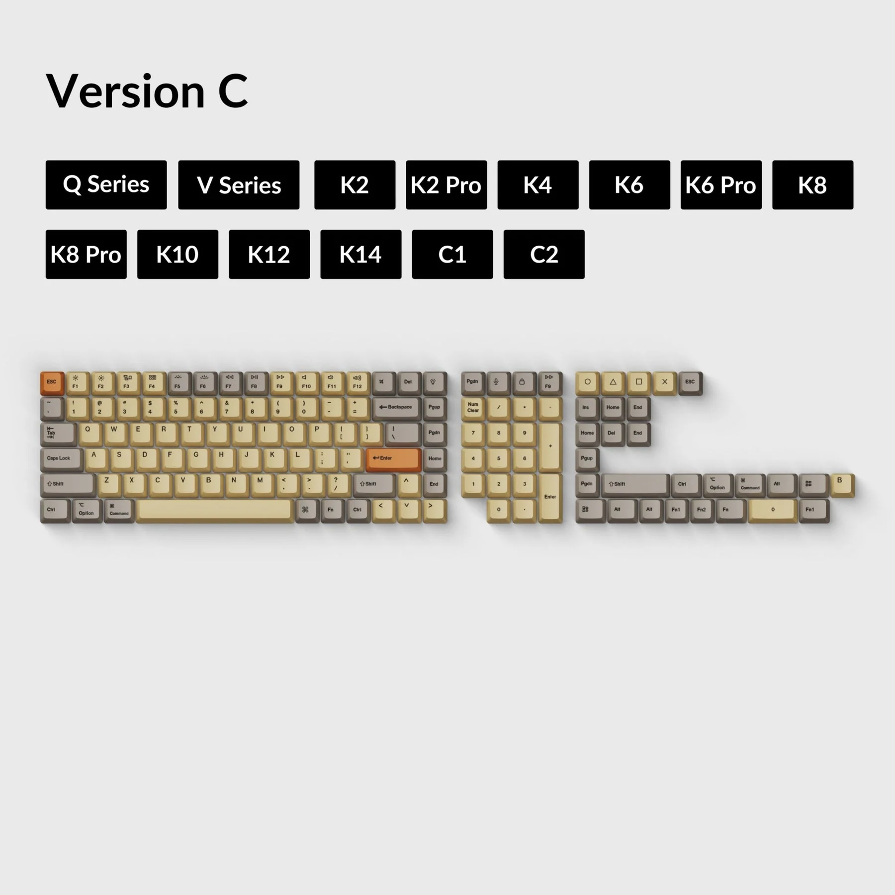 OEM Dye-Sub PBT Keycap Set - Wheat Grey - Image 6
