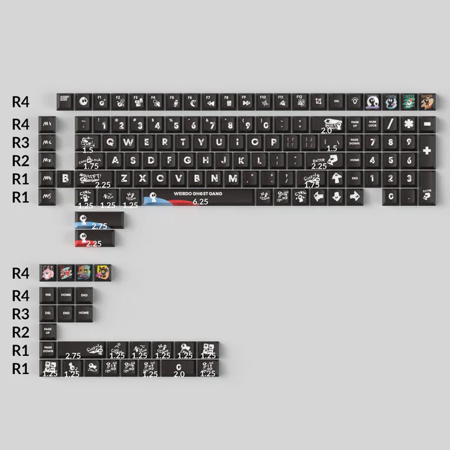 Weirdo Ghost Gang - Cherry Profile Dye-Sub PBT Full Keycap Set - Image 3